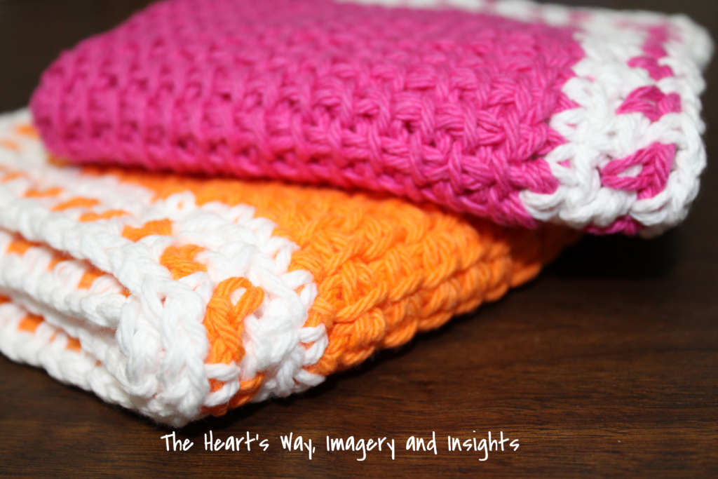 Pink and Orange crochet - The Heart's Way